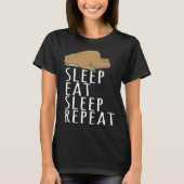 Bear Sleep Eat Repeat Slogan Nightdress T-shirt (Voorkant)