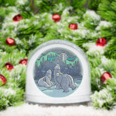 Bear Snow Globe Custom Polar Bear & Cubs Snowglobe Sneeuwbol (Kerstmis)