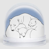 Bear Snow Globe Custom Polar Bear & Cubs Snowglobe Sneeuwbol (Voorkant)