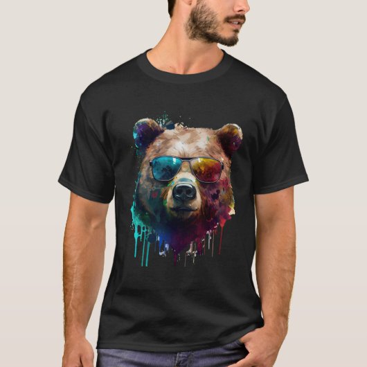 Bear sunglasses glasses vacation party  bear fan t-shirt (Voorkant)