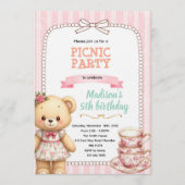 Bear tea party invitation kaart (Voorkant)