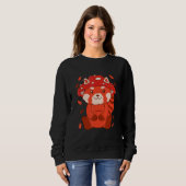 Bear Toadstool Hat Autumn Cat Bear Red Panda Trui (Voorkant volledig)