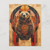 Bear Totem – Strength in Deco Style Briefkaart (Voorkant)
