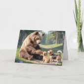 Bear Walkin' the Dog Card Feestdagen Kaart (Achterkant)