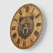 Bear Wall Clock - Wooden Style Design Grote Klok (Hoek)