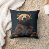 Bear Wearing Headphones Kussen (Deken)