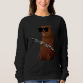 Bear Wearing Sunglasses Playing Oboe Trui (Voorkant)