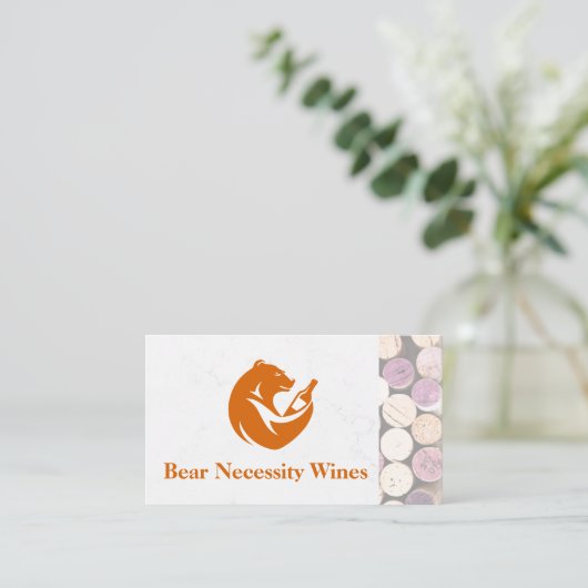 Bear Wine Bottle | Corks Visitekaartje (Staand voorkant)