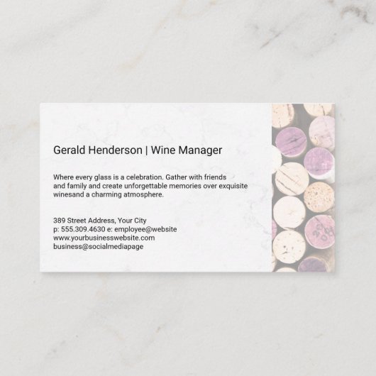 Bear Wine Bottle | Corks Visitekaartje (Achterkant)