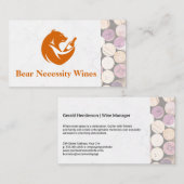 Bear Wine Bottle | Corks Visitekaartje (Voorkant / Achterkant)