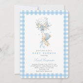 Bear with Balloon Baby Shower Boy Kaart (Voorkant)