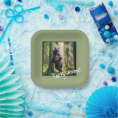 Bear with Birthday Beer Papieren Bordje (Feest)