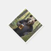 Bear with Birthday Beer Servet (Hoek)