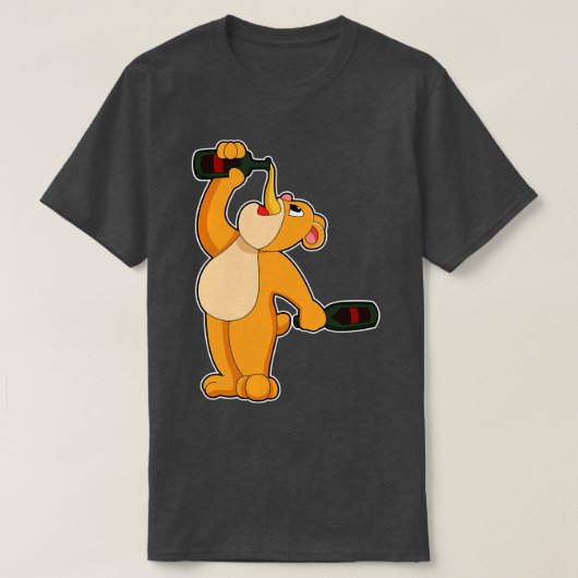 Bear with Bottle of Beer T-shirt (Design voorkant)