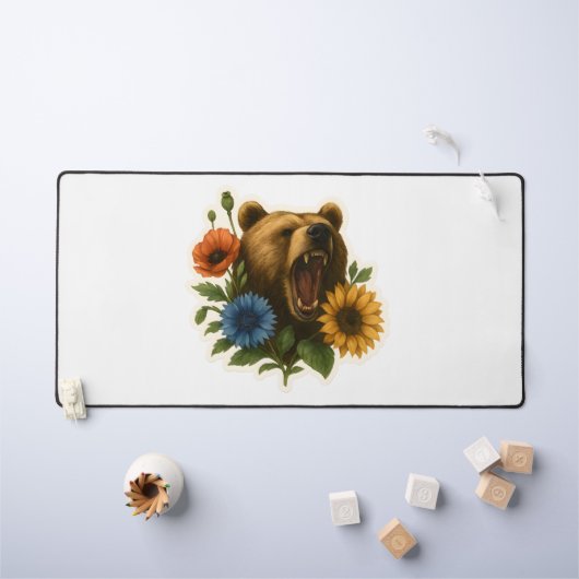Bear with Flowers Bureaumat (Kindertafel)