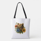 Bear with Flowers Tote Bag (Achterkant)