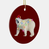 BEAR With Hat Lights Christmas Keramisch Ornament (Rechts)