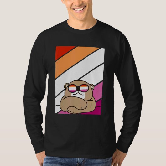 Bear With Pride Lesbian Flag LGBTQ Proud Ally Prid T-shirt (Voorkant)