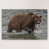 Bear with Salmon in Katmai National Park Alaska Legpuzzel (Horizontaal)