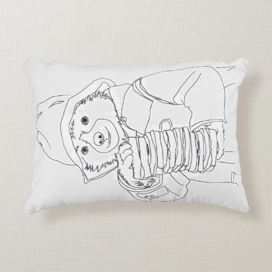 Bear with Sandwiches Accent Kussen (Voorkant)