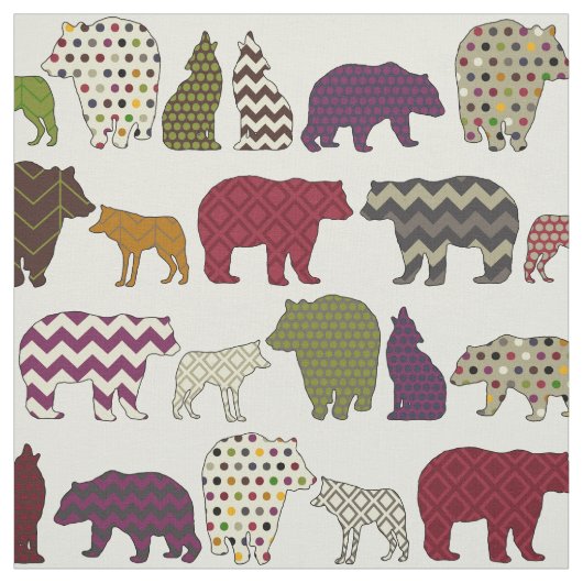 bear wolf geo party stof (Swatch)