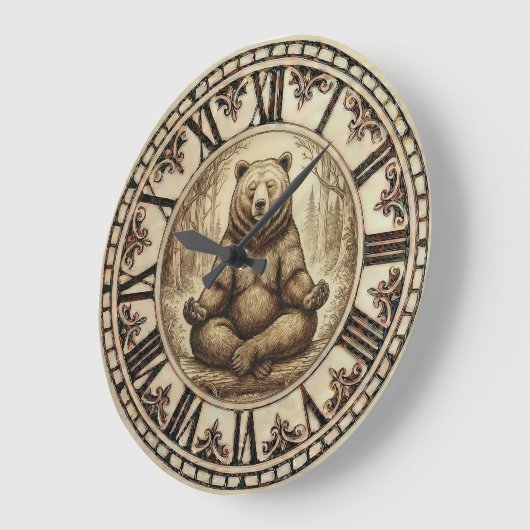 Bear Wooden Wall Clock Grote Klok (Hoek)
