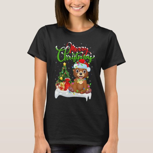 Bear Xmas Decorations Santa Bear Christmas T-shirt (Voorkant)