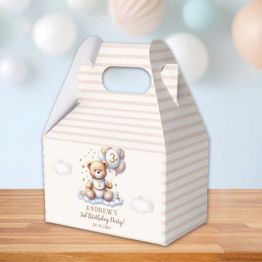 Bear-y Cute – 3rd Birthday Party Treat Boxes Bedankdoosjes