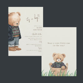Bear-y Cute Teddy Bear It's a Boy Baby Shower Kaart