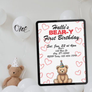 BEAR-Y Eerste verjaardag, knuffel beren verjaardag Kaart