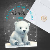 Bear-y Merry Christmas Polar Bear Christmas Card Acryl Uitnodigingen