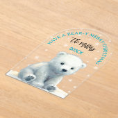 Bear-y Merry Christmas Polar Bear Christmas Card Acryl Uitnodigingen (Laagn)