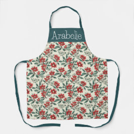 Bearberry en Cream Floral Schort met groene blader