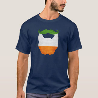 Beard en Mustache Irish Flag T-shirt