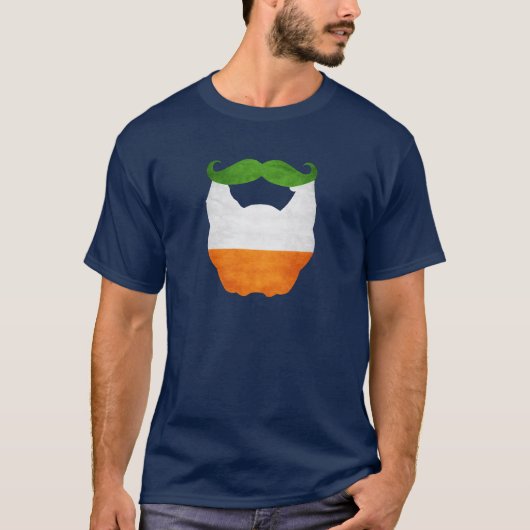 Beard en Mustache Irish Flag T-shirt (Voorkant)
