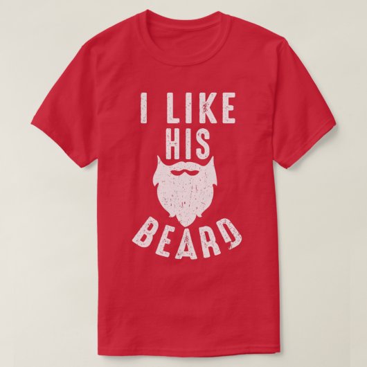 Beard en Mustache Lovers Ik hou van zijn baard vro T-shirt (Design voorkant)