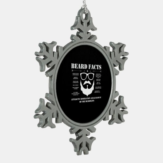 Beard Facts Tin Sneeuwvlok Ornament (Links)