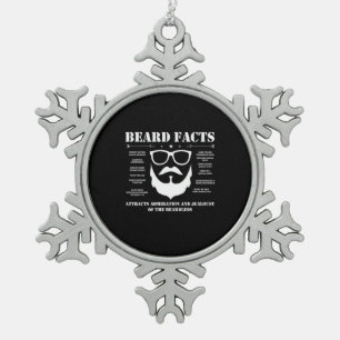 Beard Facts Tin Sneeuwvlok Ornament