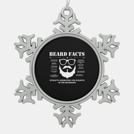 Beard Facts Tin Sneeuwvlok Ornament (Voorkant)