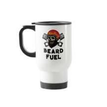 BEARD FUEL Funny Mannen Skull & Flames Joke Gift