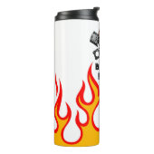 BEARD FUEL Funny Mannen Skull & Flames Joke Gift Thermosbeker (Gedraaid links)