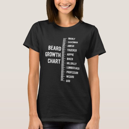 Beard Growth Chart Manly  Beard Measurement T-shirt (Voorkant)