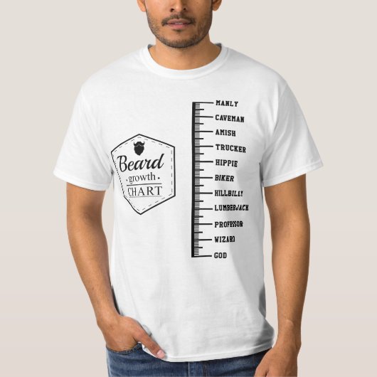 Beard Growth Chart T-shirt (Voorkant)