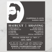 Beard Logo, Mannen kappers Adverteren Flyer (Voorkant)