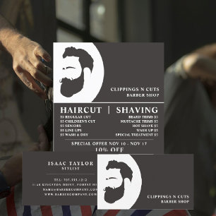 Beard Logo, Mannen kappers Adverteren Flyer
