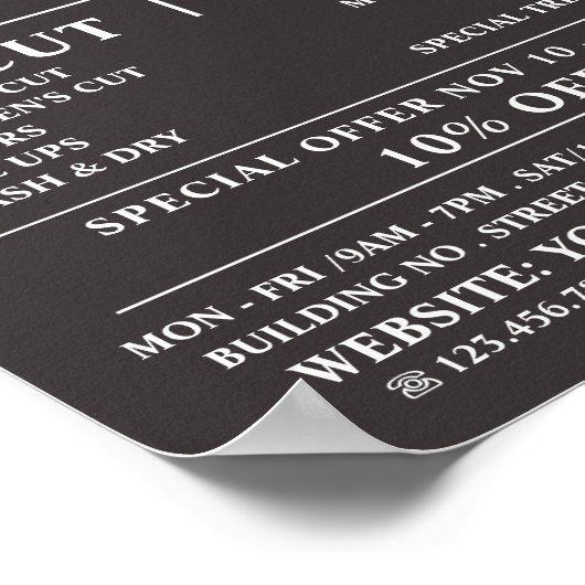 Beard Logo, Mannen kappers Adverteren Poster (Hoek)