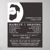 Beard Logo, Mannen kappers Adverteren Poster (Voorkant)