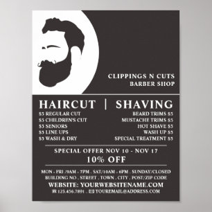 Beard Logo, Mannen kappers Adverteren Poster