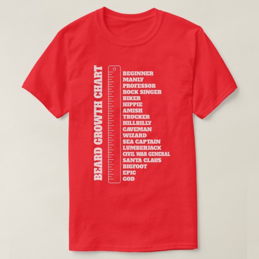 Beard Lover Mannen Bard Growth Chart Gift T-shirt (Design voorkant)