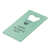 Beard man happy vaderdag turquoise creditkaart flessenopener (Achterkant Gekanteld)